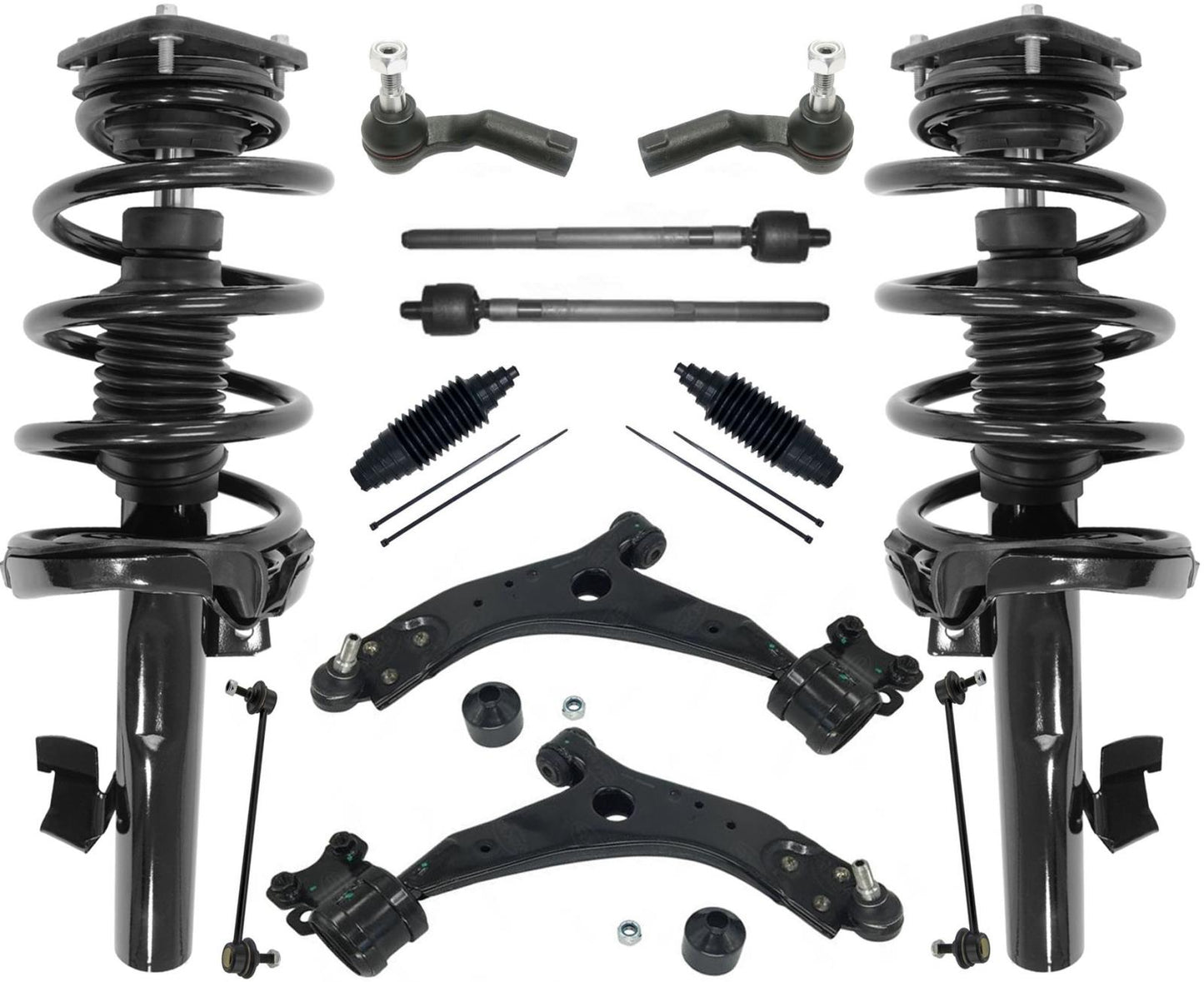 Barras de acoplamiento y enlaces de brazos de control de puntales completos delanteros para Volvo C30 2008-2013