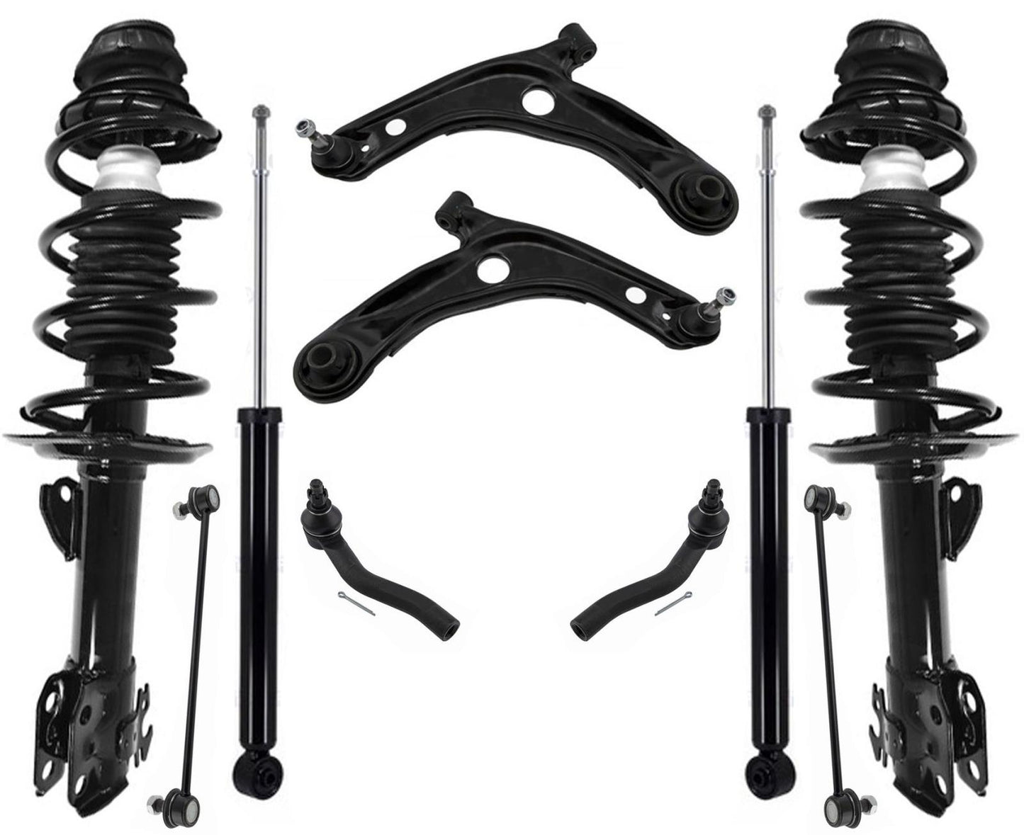 Front Struts Rear Shocks Control Arms Tie Rods & Links for Prius C 2012-2015