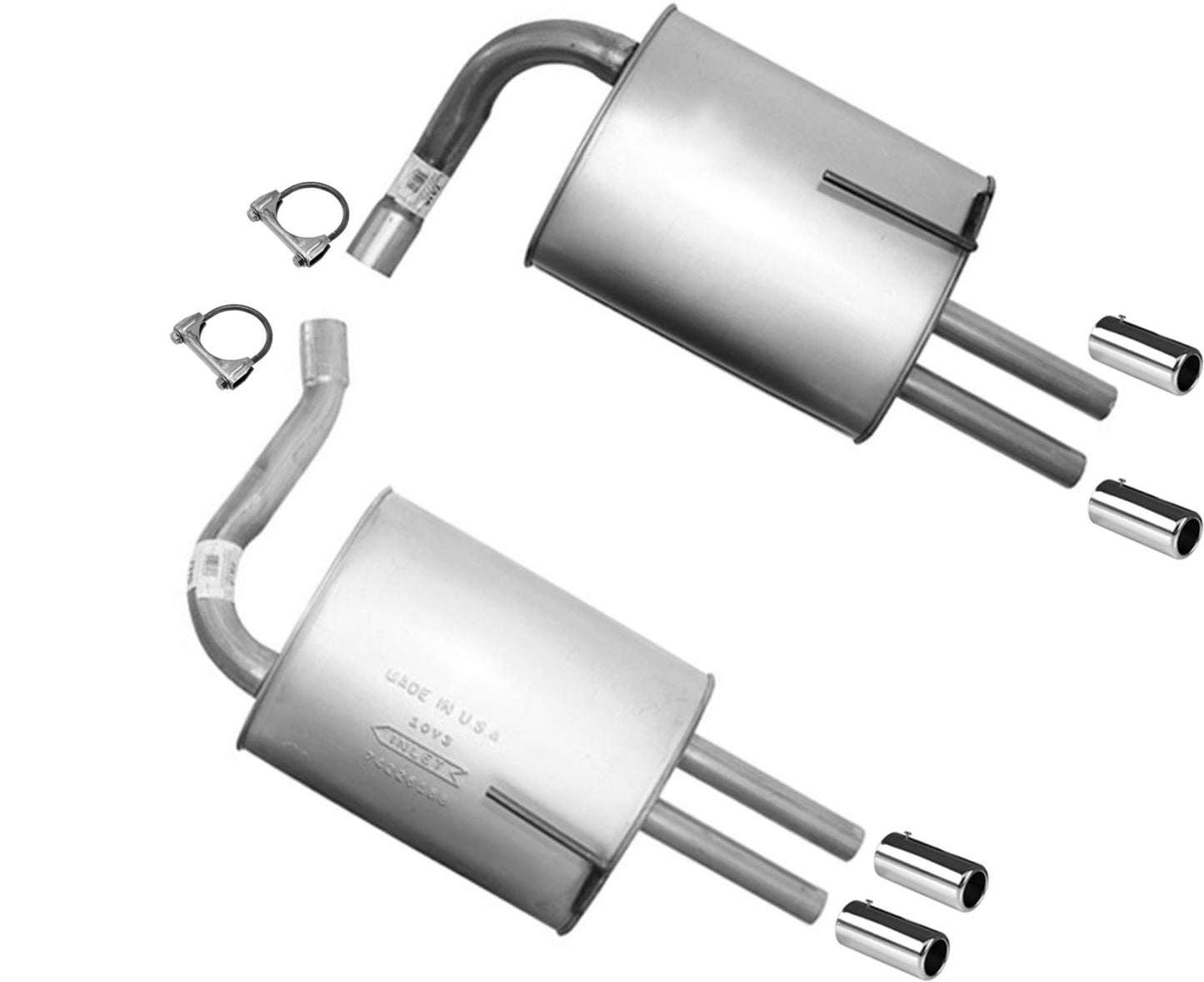 Left and Right Dual Mufflers Made in USA For Nissan Maxima 2004-2008