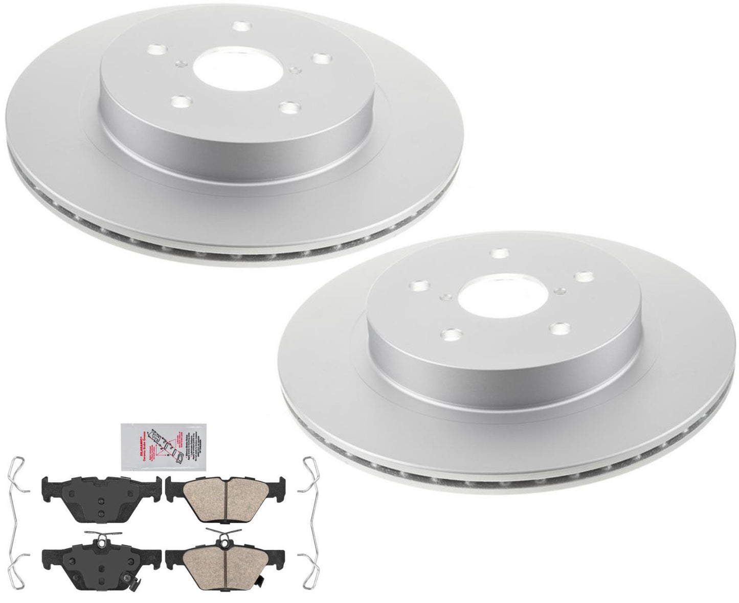 Rear Coated Vented Brake Rotors & Ceramic Pads For Subaru WRX 2016-2021