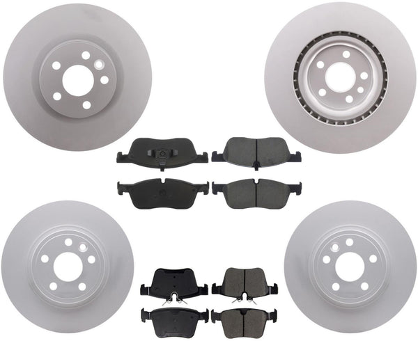 For Land Rover Discovery Sport 2015-19 F&R Disc Brake Rotors Ceramic Brake Pads