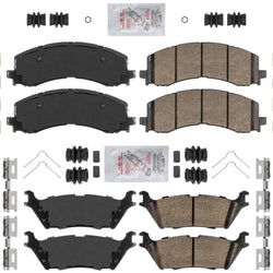 For Ford F-150 2021-2024 Front Ceramic Disc Brake Pads + Rear Ceramic Rear Pads