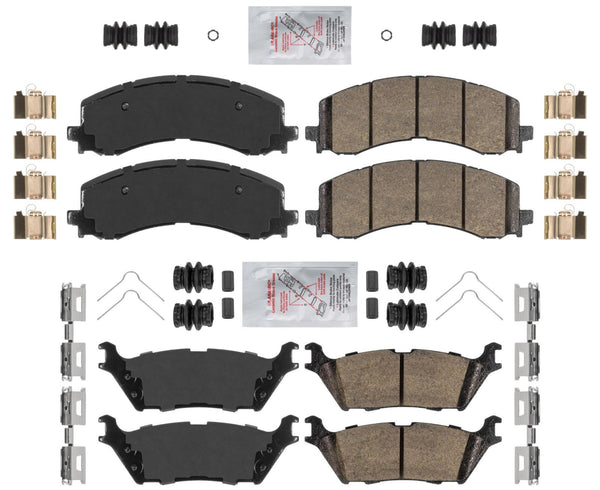 For Ford F-150 2021-2024 Front Ceramic Disc Brake Pads + Rear Ceramic Rear Pads