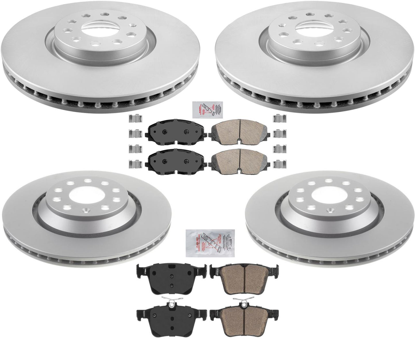 For Volkswagen Atlas 2018-2023 Front & Rear Disc Brake Rotors Disc Brake Pads