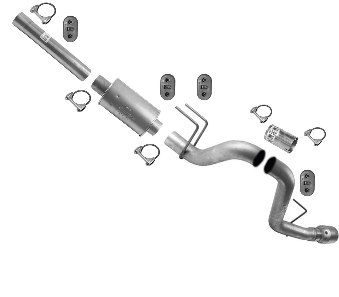 Tubo de escape silenciador para Ford F250 Super 08-10 6.4L 156.2" distancia entre ejes