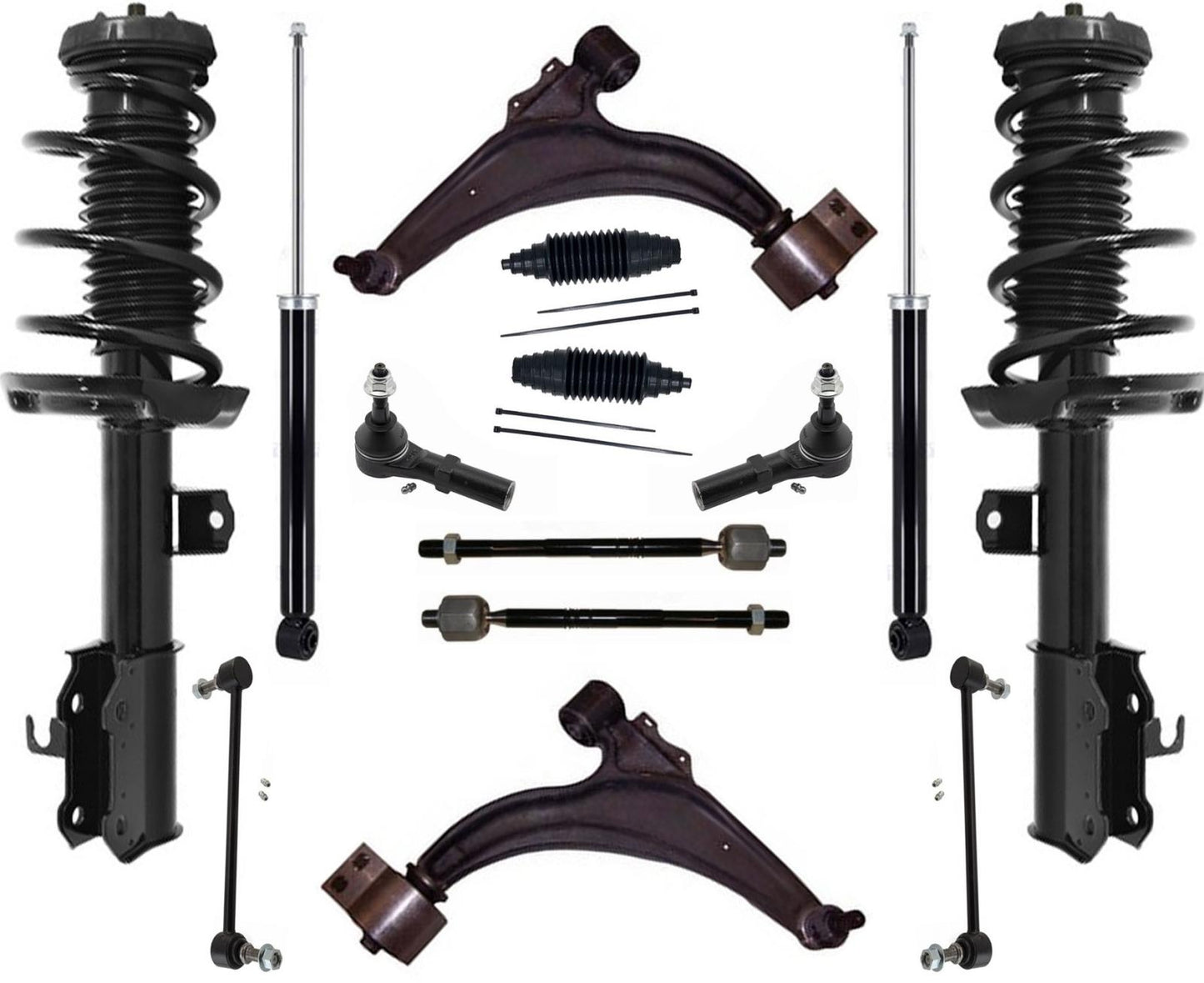 Se adapta a Chevrolet Cruze 2014-2015, puntales delanteros, amortiguadores traseros, brazos de control, varillas de amarre