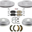 Para Pontiac G5 2007-2010 Rotores de freno de disco Pastillas de freno recubiertas Zapatas de tambor de freno