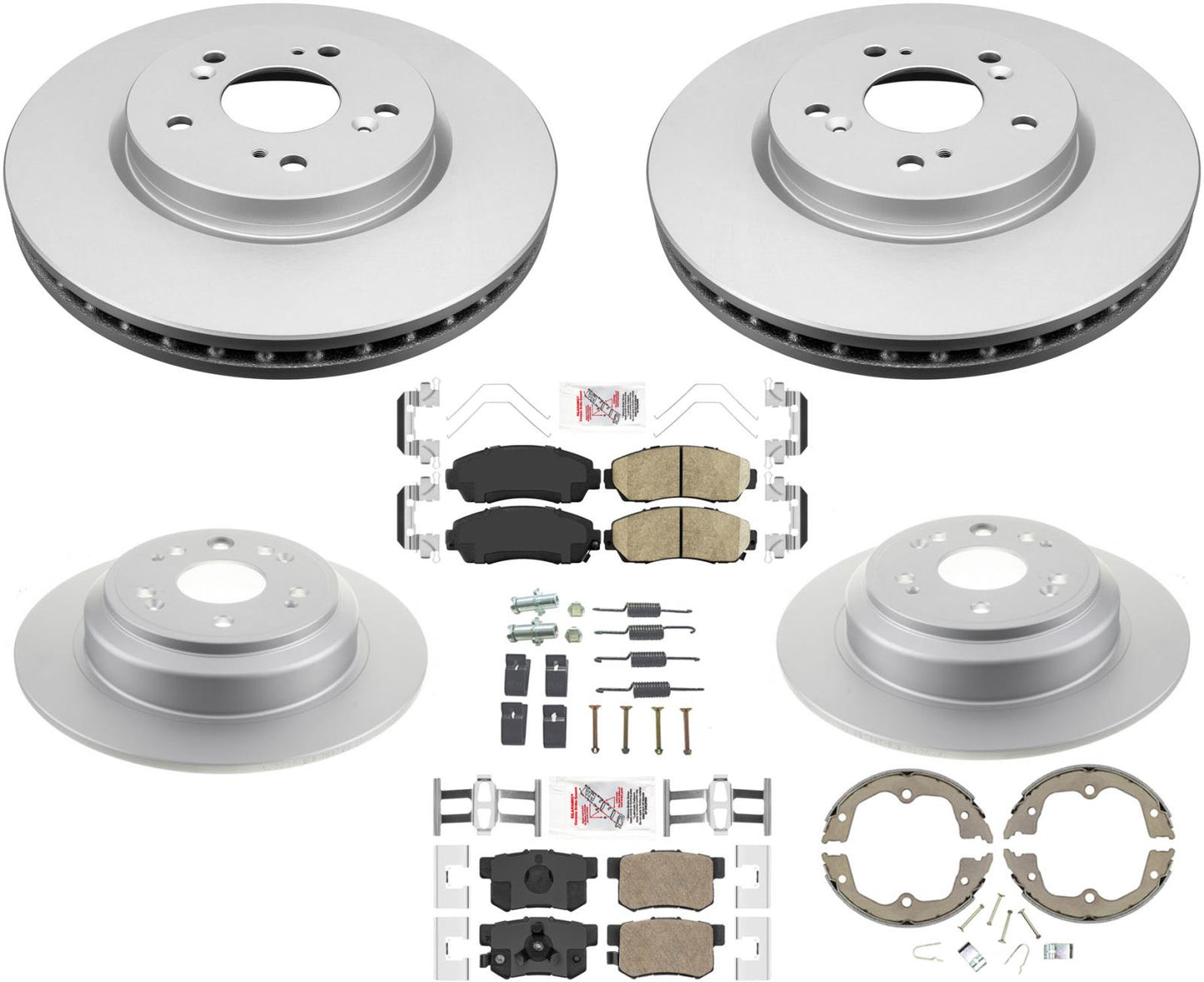 Pastillas de freno de rotores de freno de disco recubiertos Frt & Rr para Honda Crosstour 2010-2015