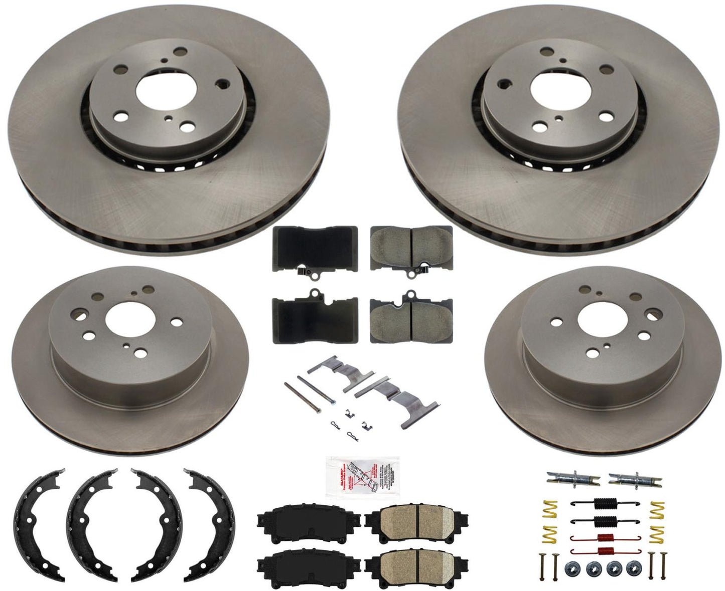 Kit de zapatas de freno de pastillas de freno de rotores de freno delantero y trasero para Lexus GS450H 2013-2018