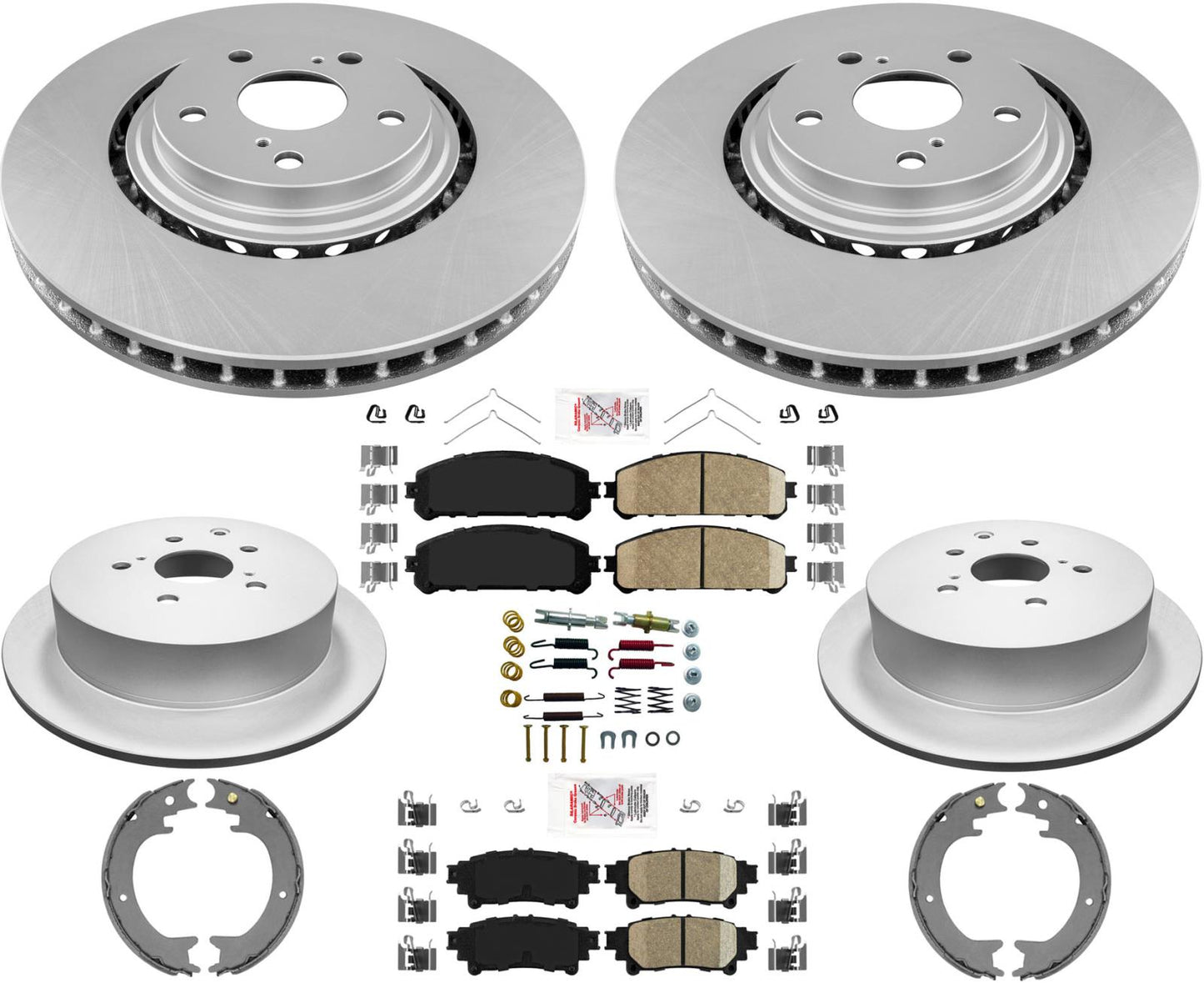 Coated Disc Brake Rotors & Ceramic Pads For Lexus RX350 & RX450h 2010-2015