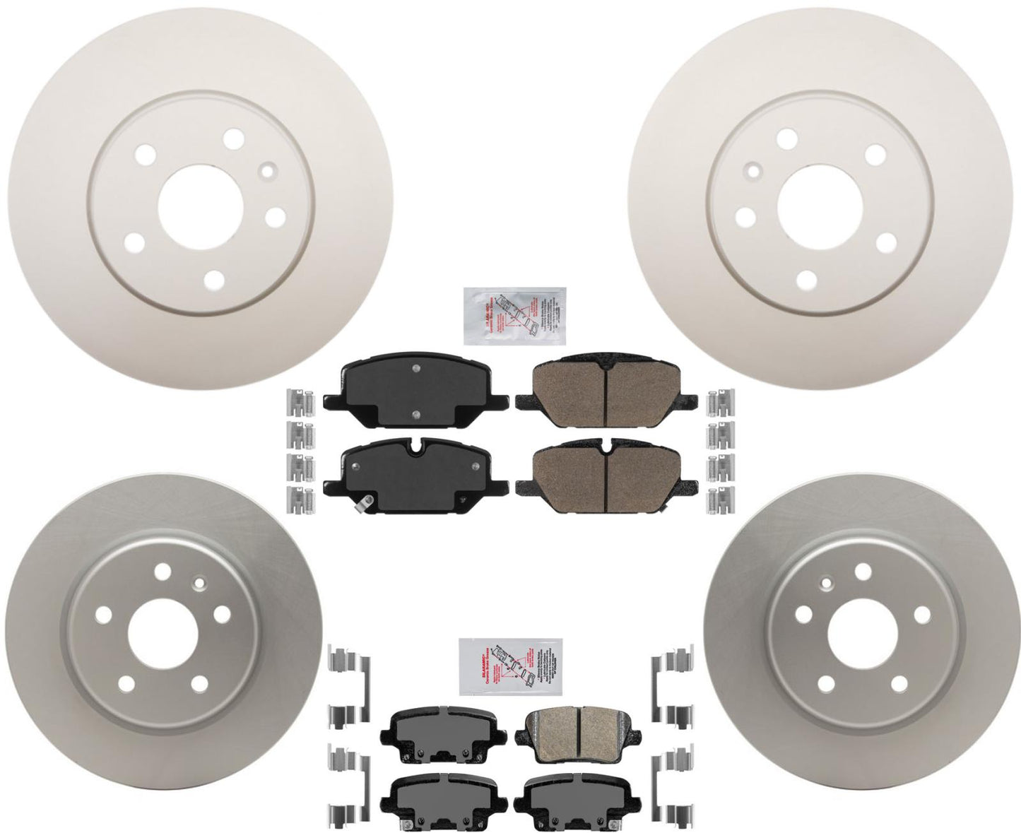 For Buick Envision 2021-2023 Front and Rear Coated Brake Rotors & Brake Pads