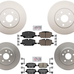 For Buick Envision 2021-2023 Front and Rear Coated Brake Rotors & Brake Pads