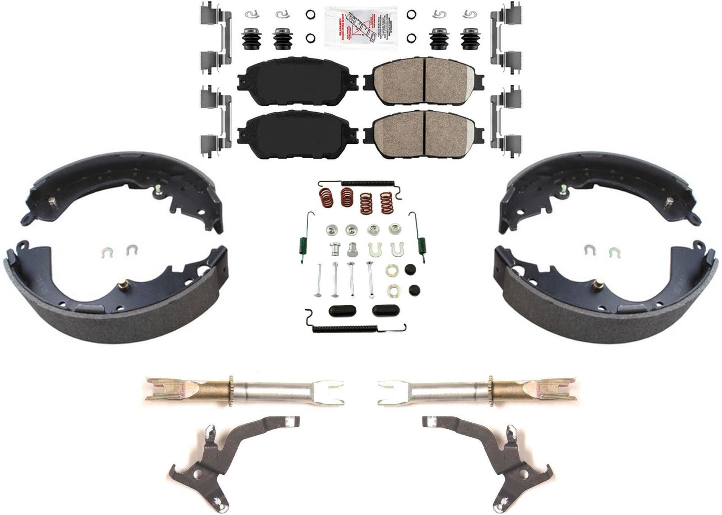 AmeriPro Pastillas y zapatos de freno de disco de cerámica premium para Toyota Sienna 04-10