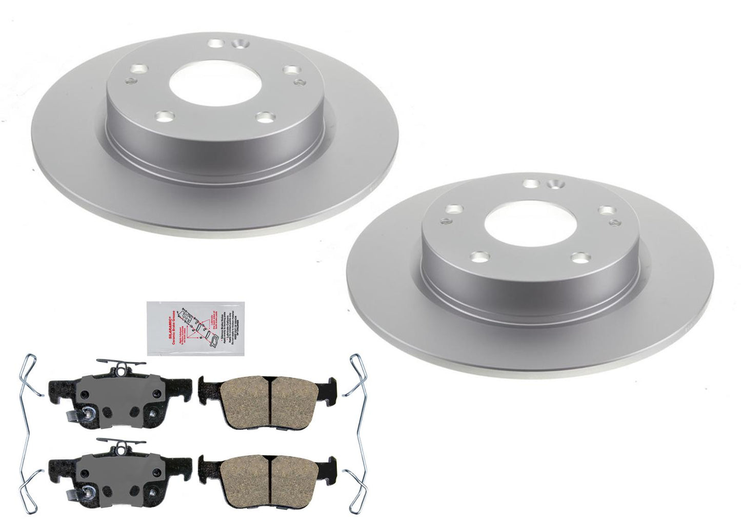 Pastillas de freno de cerámica con rotores de freno revestidos AmeriBrake traseros para Honda Civic LX 2021