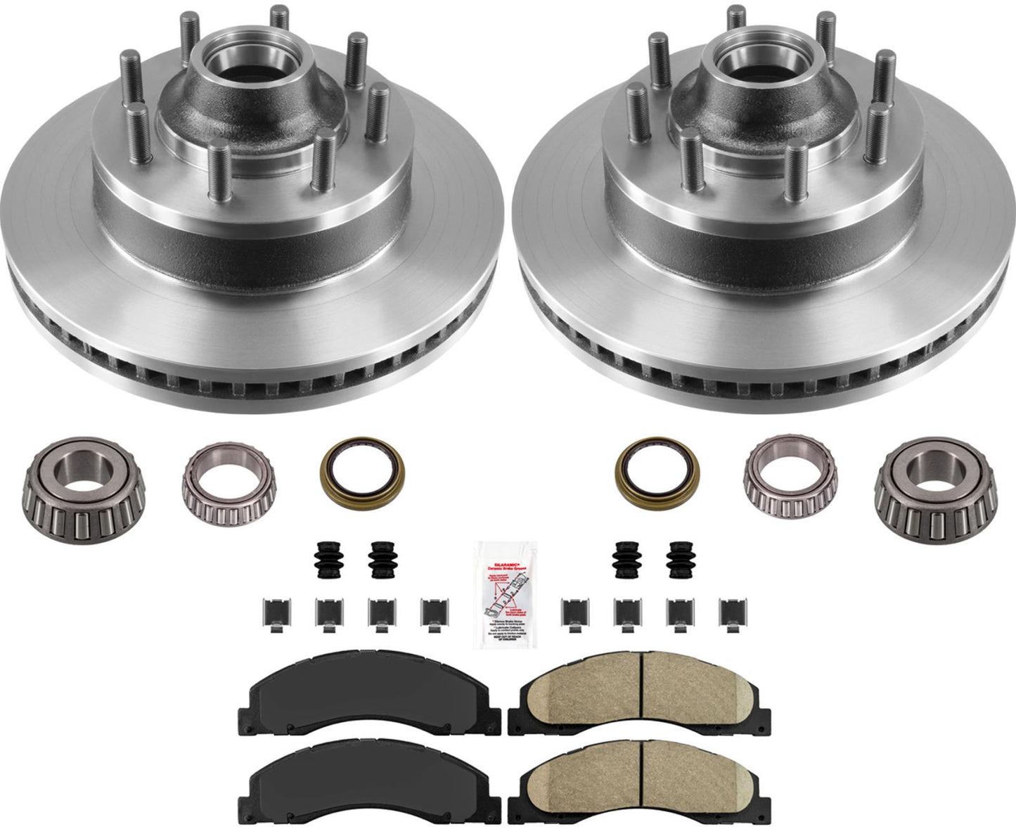 Rotores y pastillas de freno de disco de servicio de flota de carbono para Ford E150 E250 Van 2008-2014
