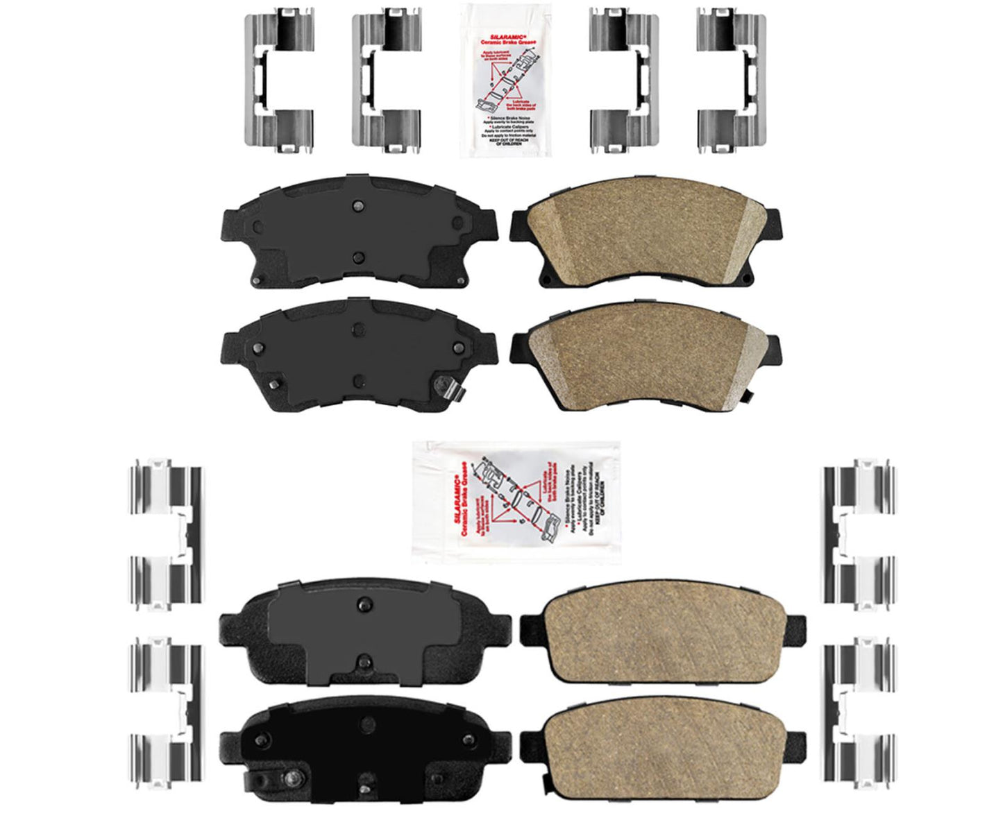 AmeriPro Premium Ceramic Front Rear Disc Brake Pads For Chevrolet Cruze 2010-15