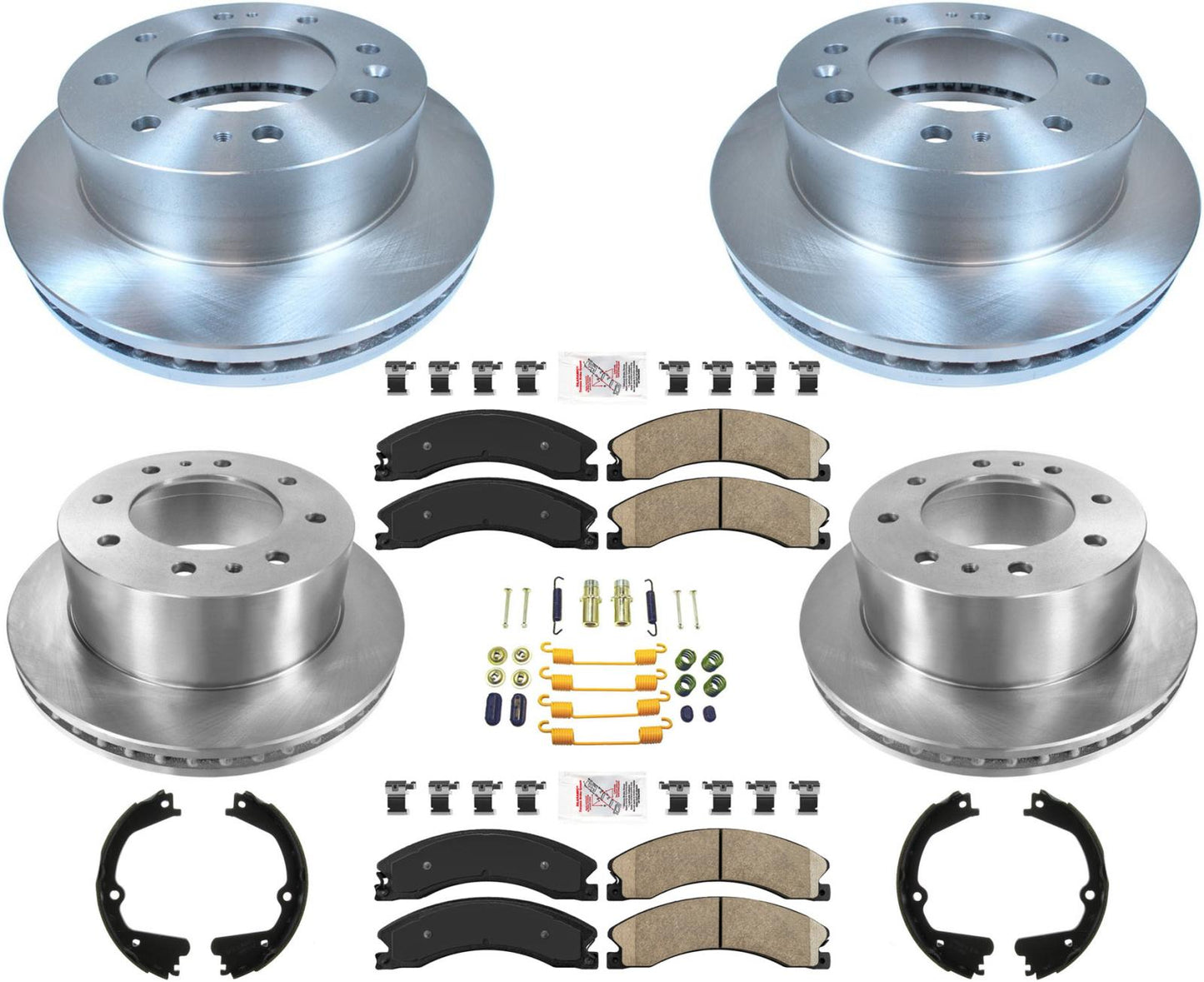 Pastillas de rotores de freno delantero y trasero para GM Silverado 2500HD Fleet Duty 2011-2018