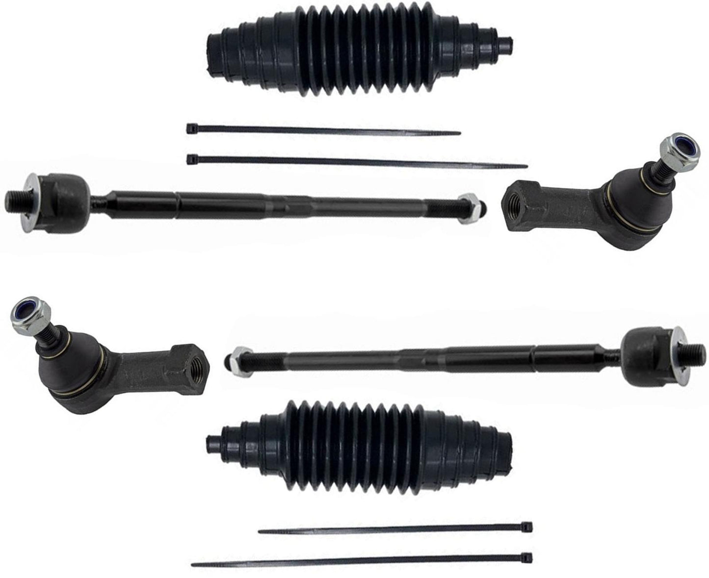 Front Left & Right Inner & Outer Tie Rods & Boots For Mitsubishi Lancer 11-2017