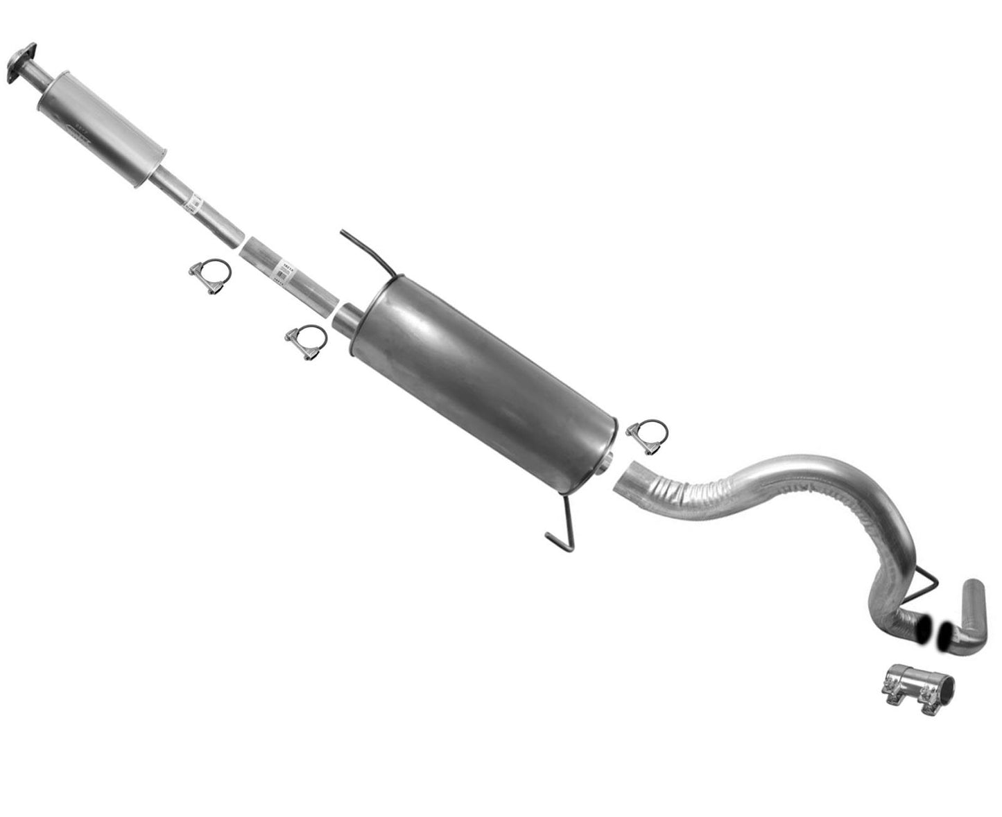 Resonator Pipes Muffler Tail Pipe For Ford F150 5.0L 2015-20 W/ 141" Wheelbase