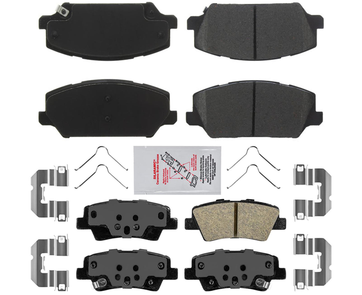 F&R Premium Ceramic Disc Brake Pads for KIA Cadenza 2017-2020 Electric Parking