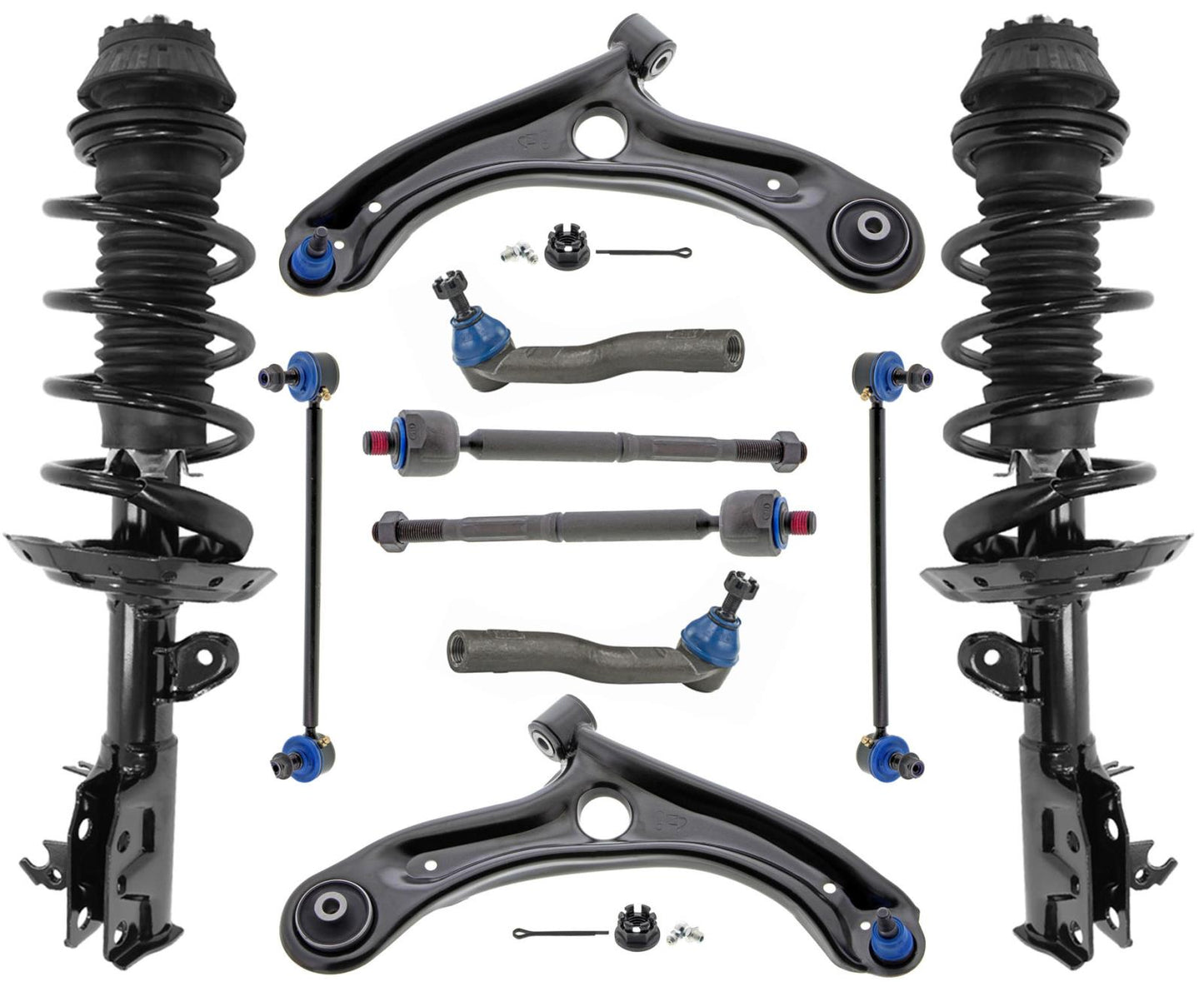 Enlaces de varillas de amarre de brazos de control Mevotech de puntales completos delanteros para Honda Fit 15-20