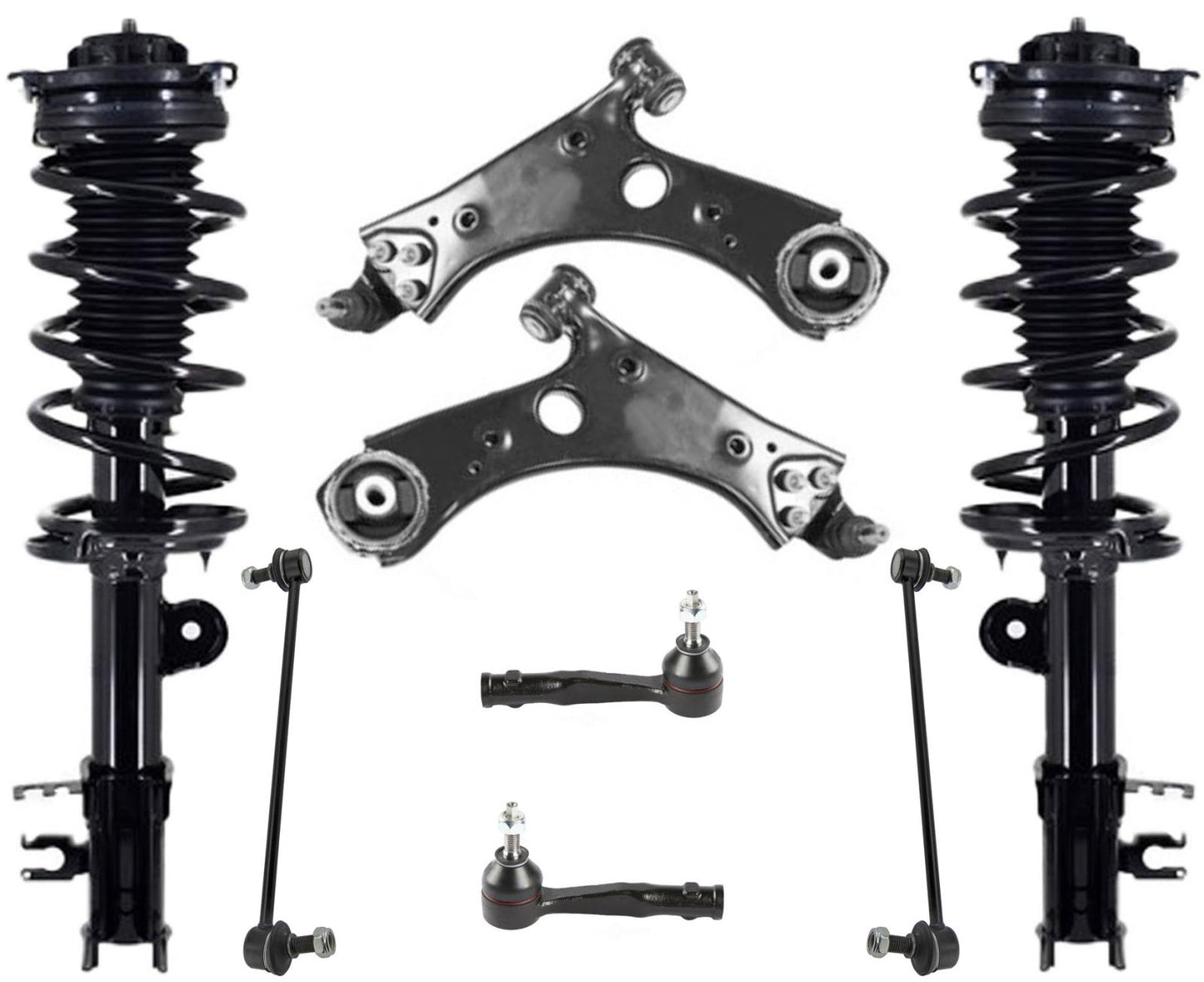 Front Struts Lower Arms Tie Rods Link For Jeep Renegade Front Wheel Drive 15-21