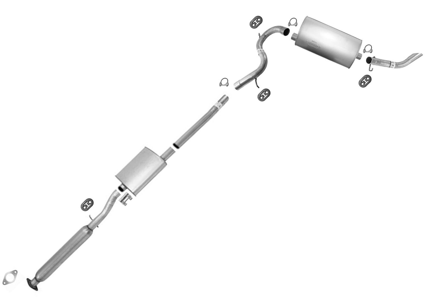 Extension Pipes Resonator Rear Muffler Tail Pipe For Saturn Vue 3.5L 2004-2007