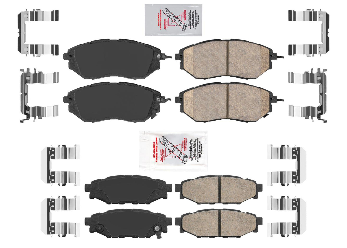 Juego de pastillas de freno de cerámica delanteras y traseras para Subaru WRX 2015-2021 sin modelo Eye Sight