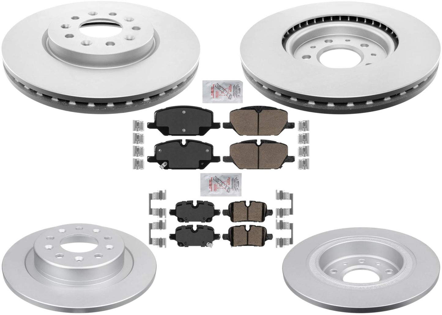 Rotores de freno y pastillas de freno de disco revestidos delanteros y traseros para GMC Terrain 2021-2023