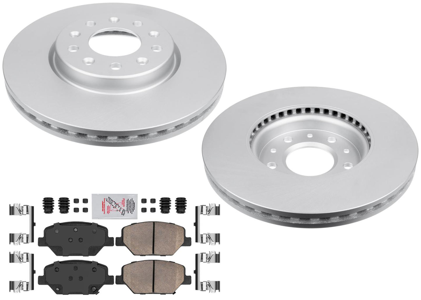 Front 321mm Coated Disc Brake Rotors & Pads for Buick Regal TourX 2018-2020