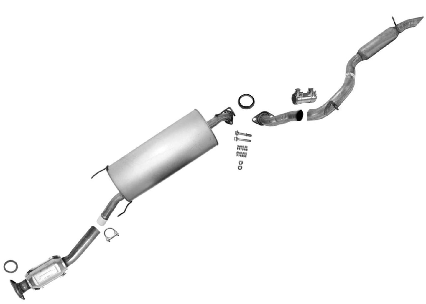 Resonador del convertidor catalítico trasero y tubo de escape para Toyota Rav4 V6 3.5L 06-12