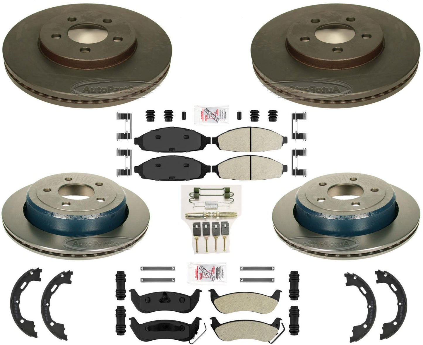 H/D Police Package Disc Brake Rotors Pads for 06-11 Ford Crown Victoria Marquis