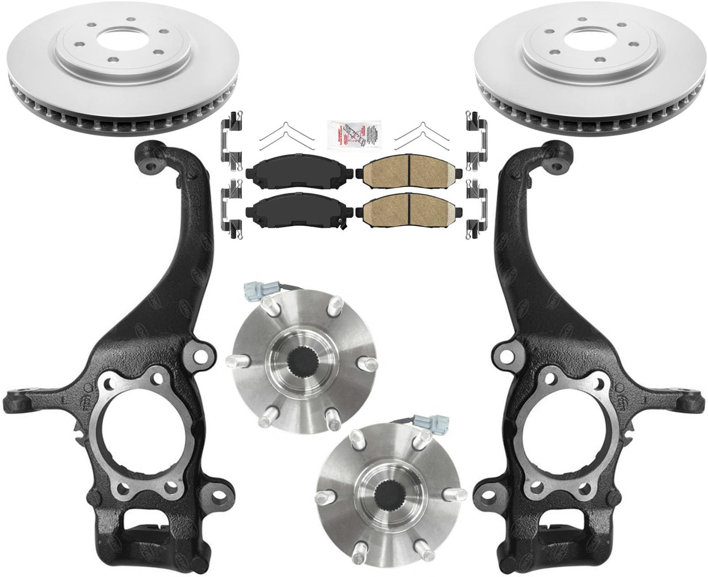 Steering Knuckle Spindles Hub Bearings For 05-2012 Nissan Xterra 4 Wheel Drive