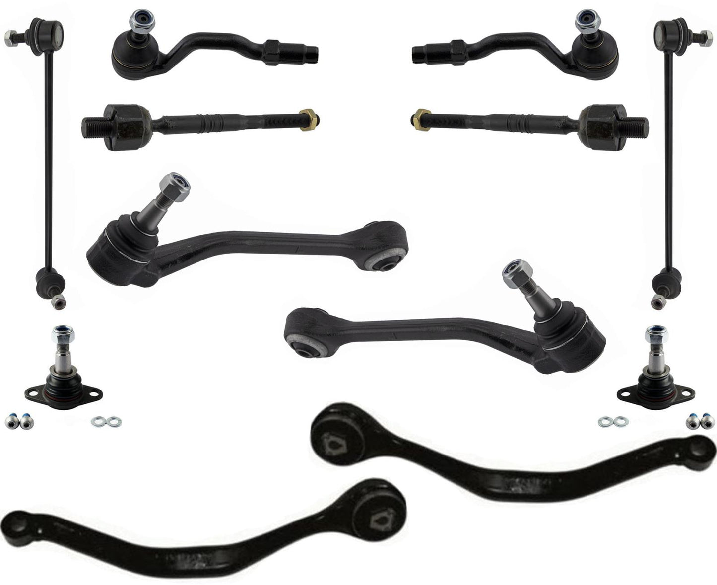 Front Lower Control Arms Ball Joints Tie Rods & Links For BMW X3 2007-2010