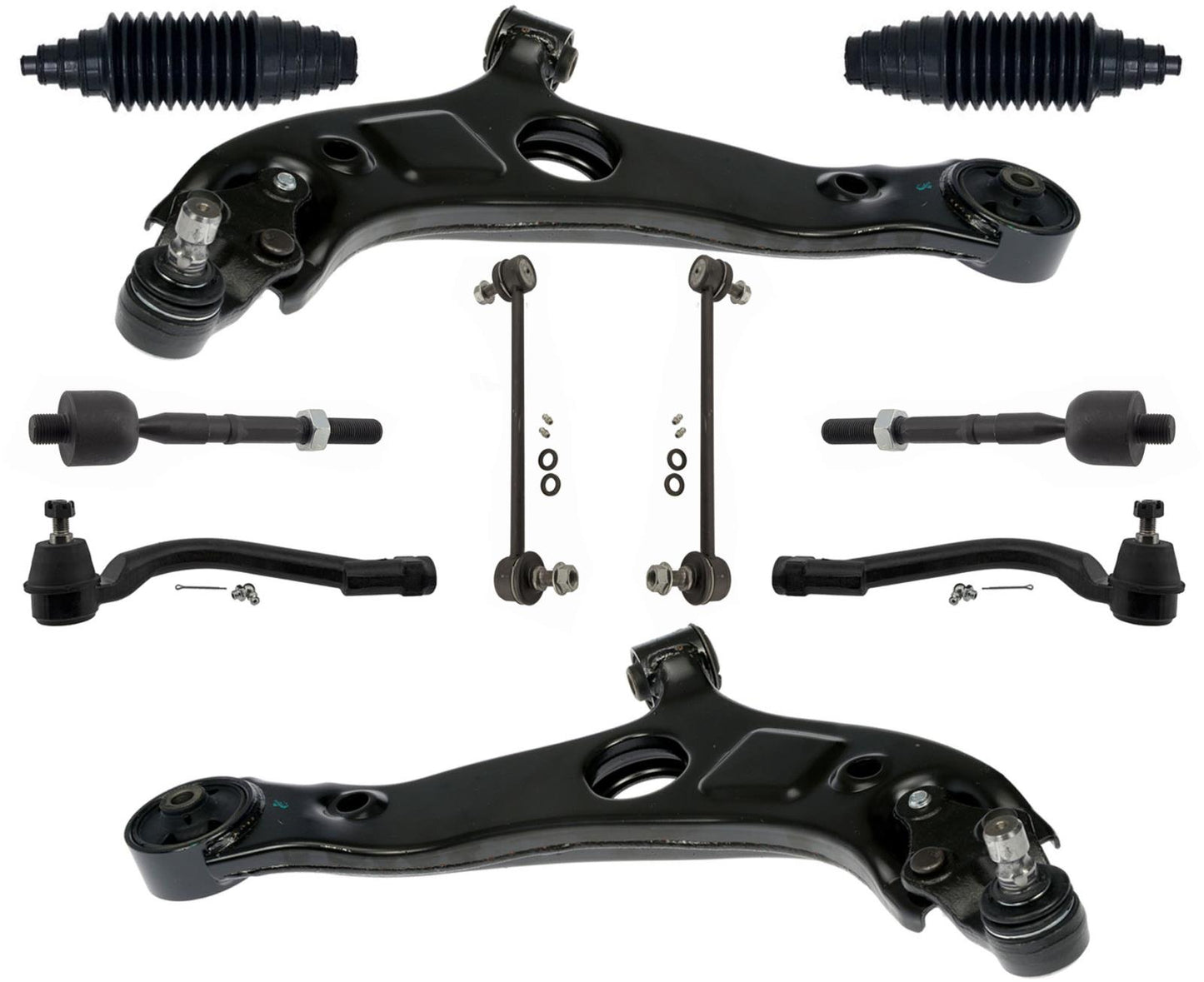 Front Lower Arms Ball Joints Sway Bar Links & Tie Rods For Kia Optima 2011-2015