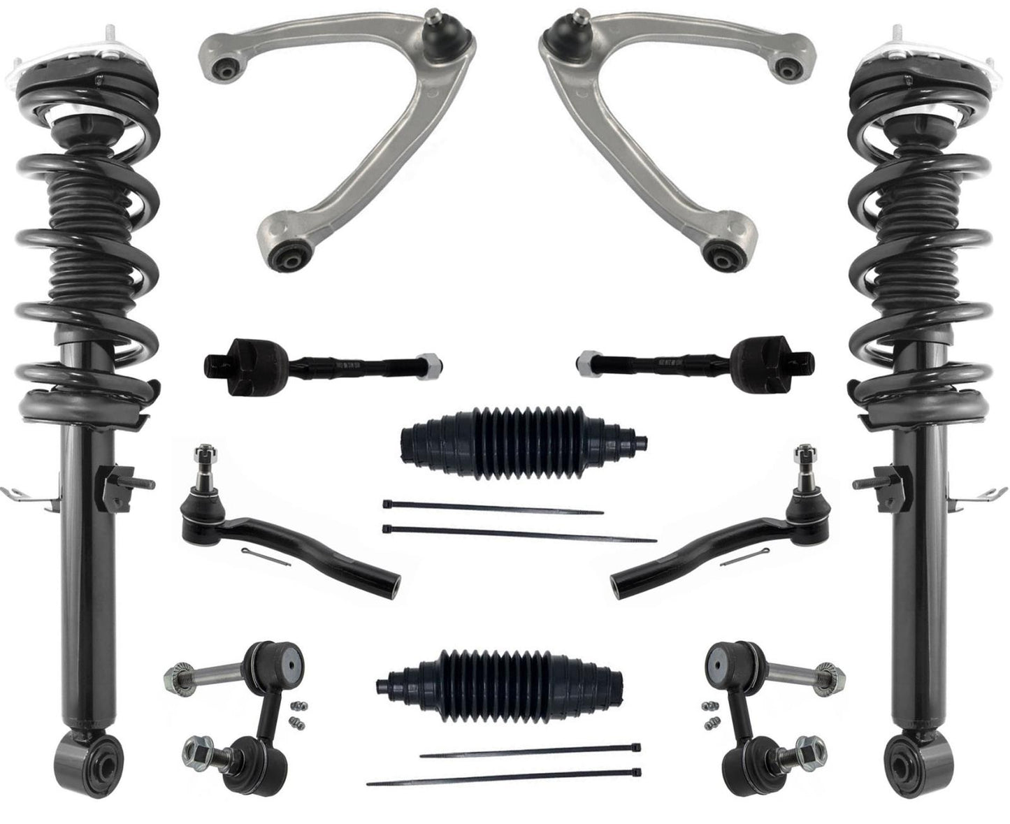 Front Struts Upper Control Arms Tie Rods & Links For Q60 14-17 Rear Wheel Drive