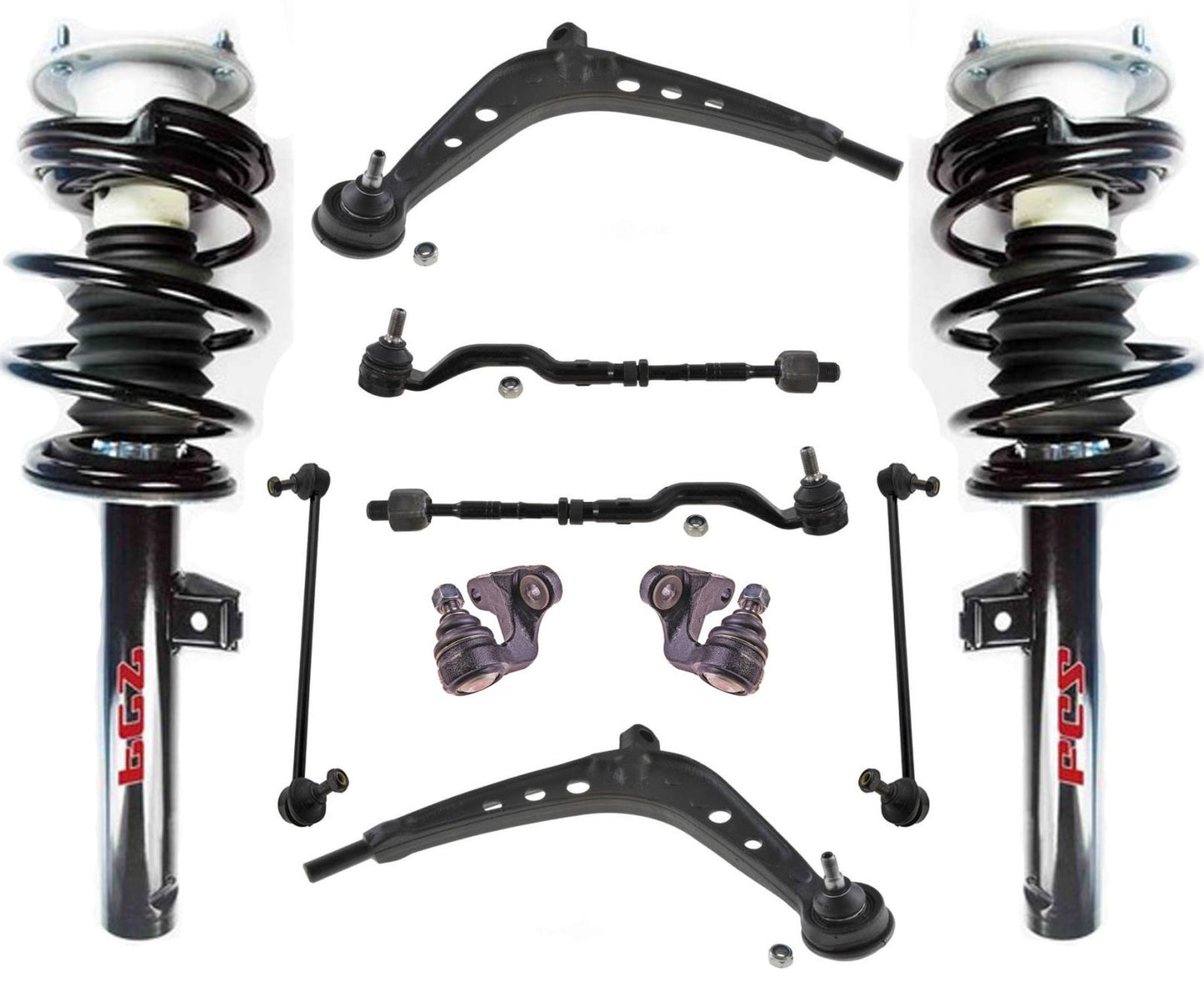 Front Struts Control Arms Tie Rods & Links For 325XI 2001-2002 ALL WHEEL DRIVE