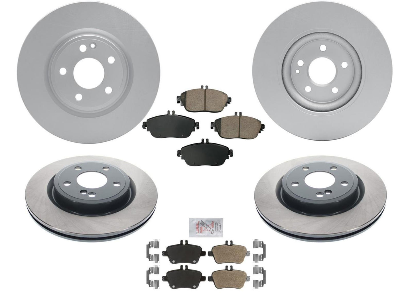 Frt & Rr Brake Disc Rotors Pads for 13-19 Mercedes Benz CLA250 W/O Sport Package