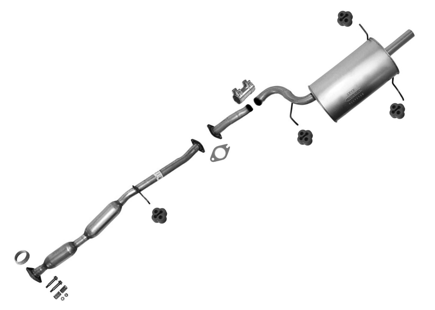 Exhaust System Resonator Pipe Muffler Tail Pipe For Subaru Forester 03-2005 2.5