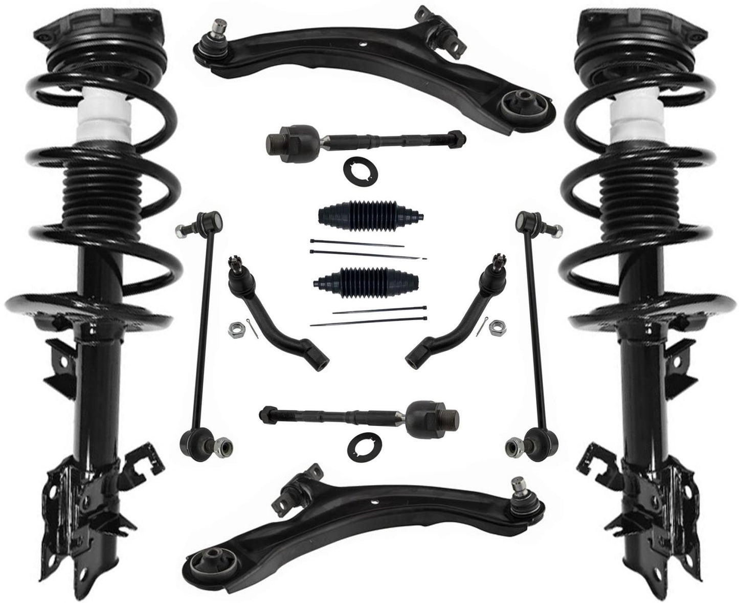 Barras de acoplamiento y enlaces de brazos de control inferiores de puntales delanteros para Nissan Rogue 2008-2012