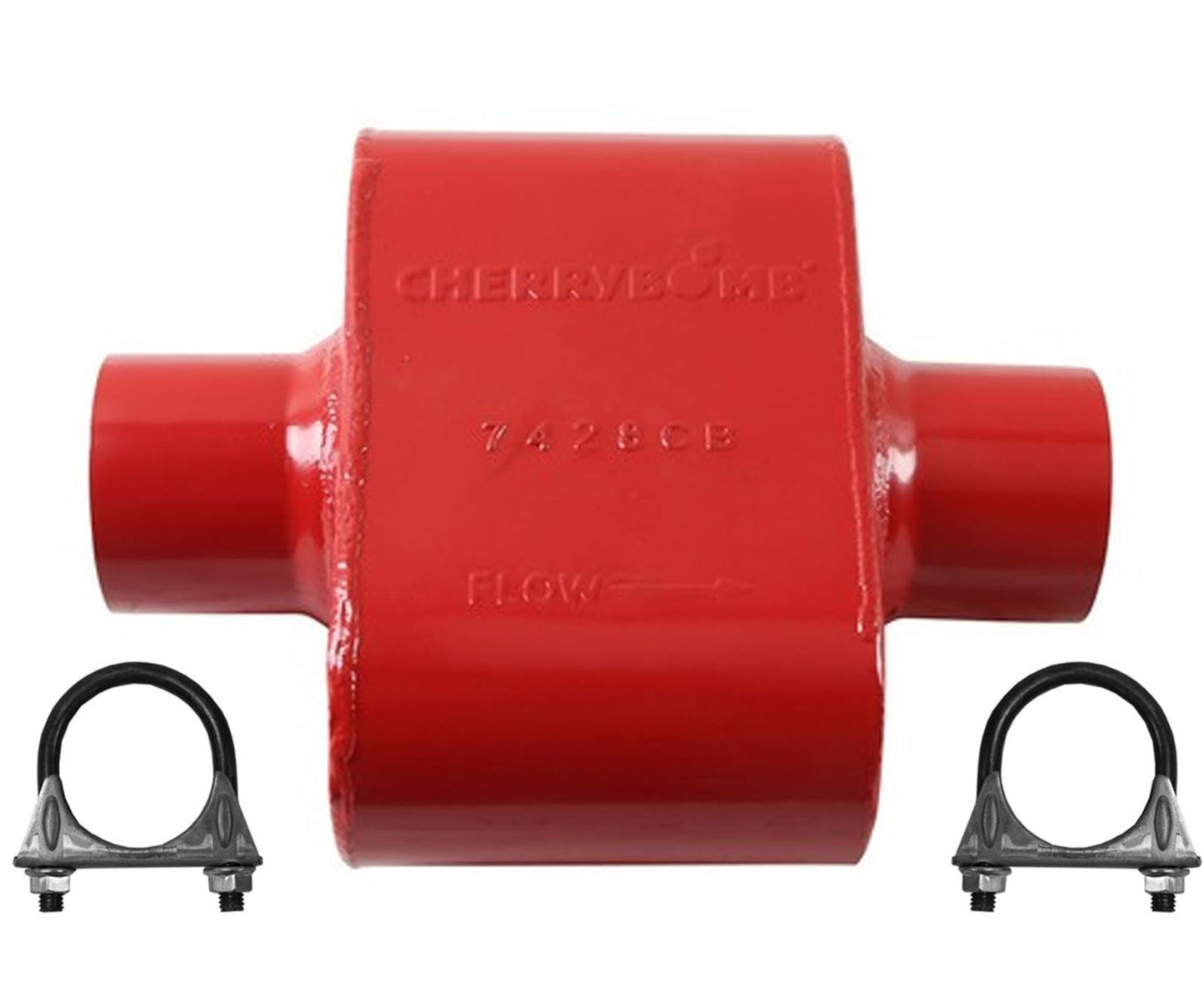 Cherry Bomb 7428CB Muffler 12 inch OAL, 6 in Body, 3" Inlet 3" Outlet