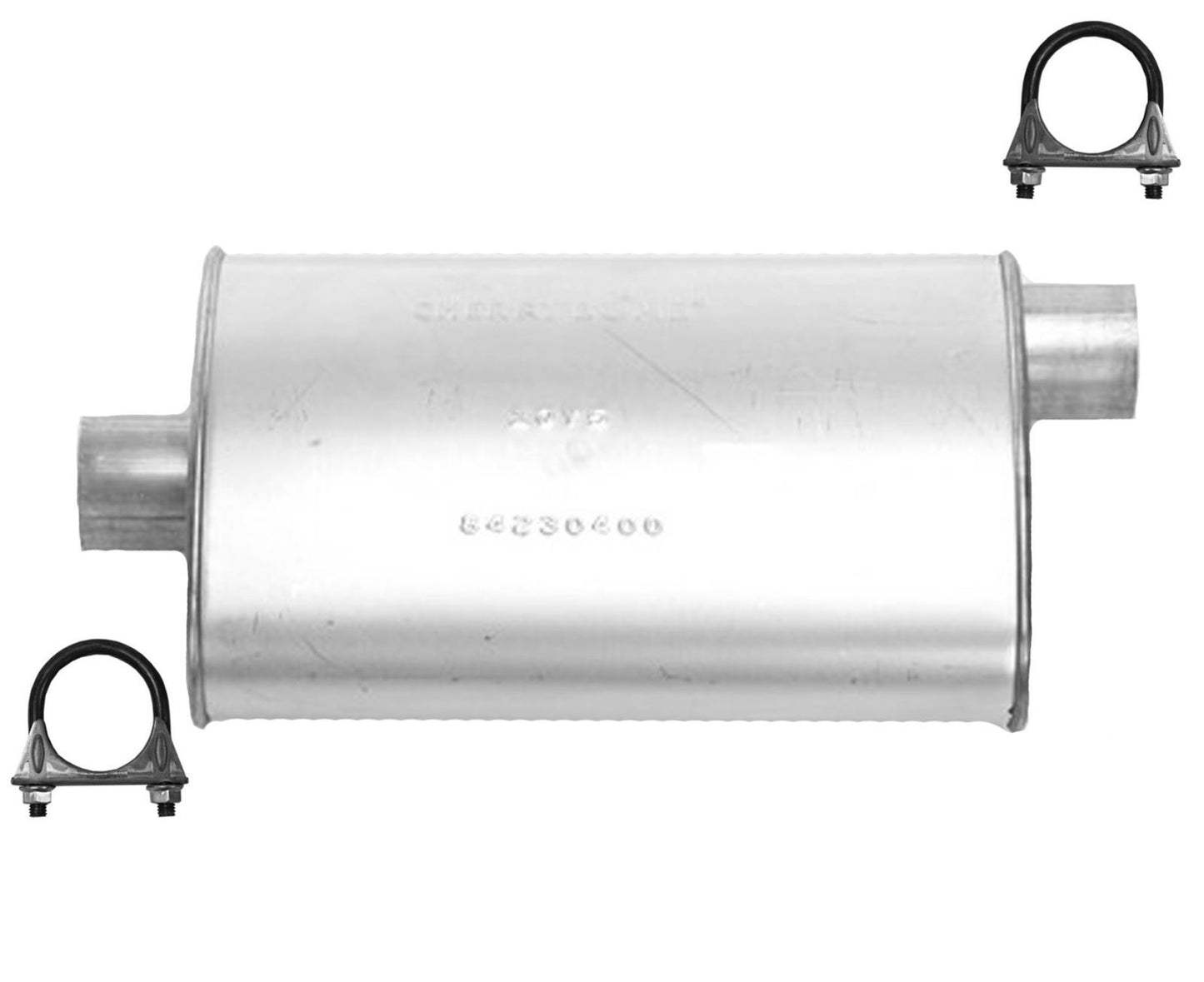 Cherry Bomb 16822CB Muffler 18 inch OAL, 14 in Body 2.25" Inlet 2.25" Outlet