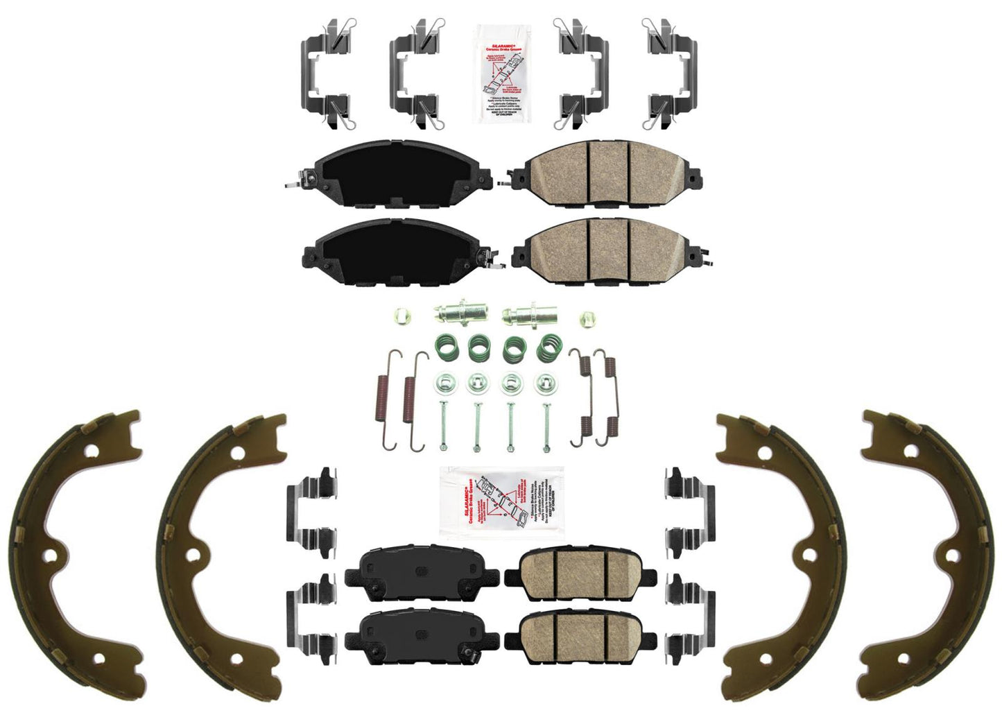 AmeriuBrake Pastillas de freno de disco de cerámica zapatos de estacionamiento para Nissan Murano 2015-2022