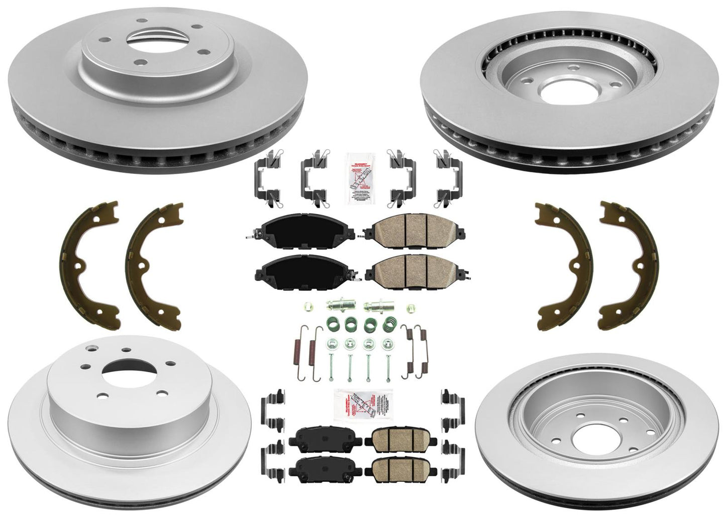 GEO Coated Front Rear Brake Rotors Disc Brake Pads for Nissan Murano 2015-2022