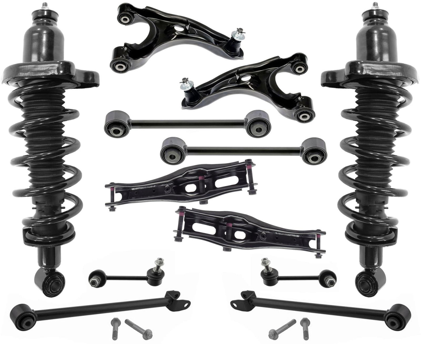 Brazos de control y enlaces traseros completos superior e inferior para Acura MDX 14-20 FWD