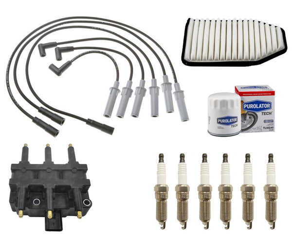 For 2007-11 Jeep Wrangler 3.8L Wire Set Plugs Air Filter Oil Filter Coil Tune Up