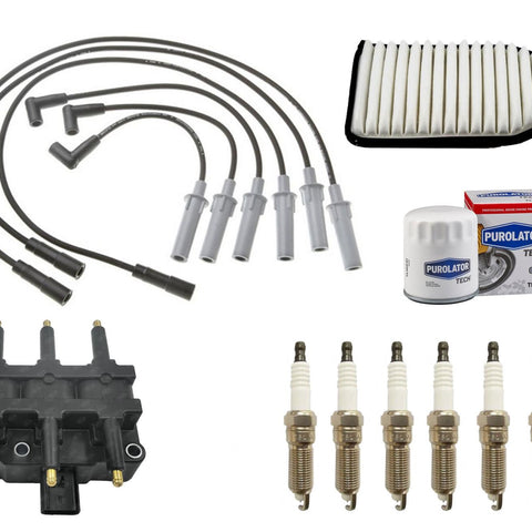 Se adapta a 07-11 Wrangler 3.8L Juego de cables Tapones Filtro de aire Bobina de filtro de aceite 10 piezas Tune Up