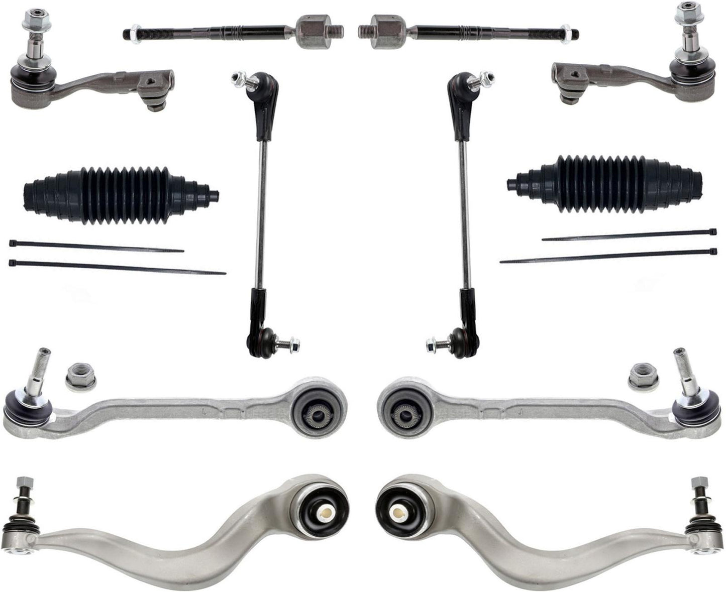 Front Lower Control Arms Ball J + Bushings Tie Rods For BMW 230i XDrive 2017-21