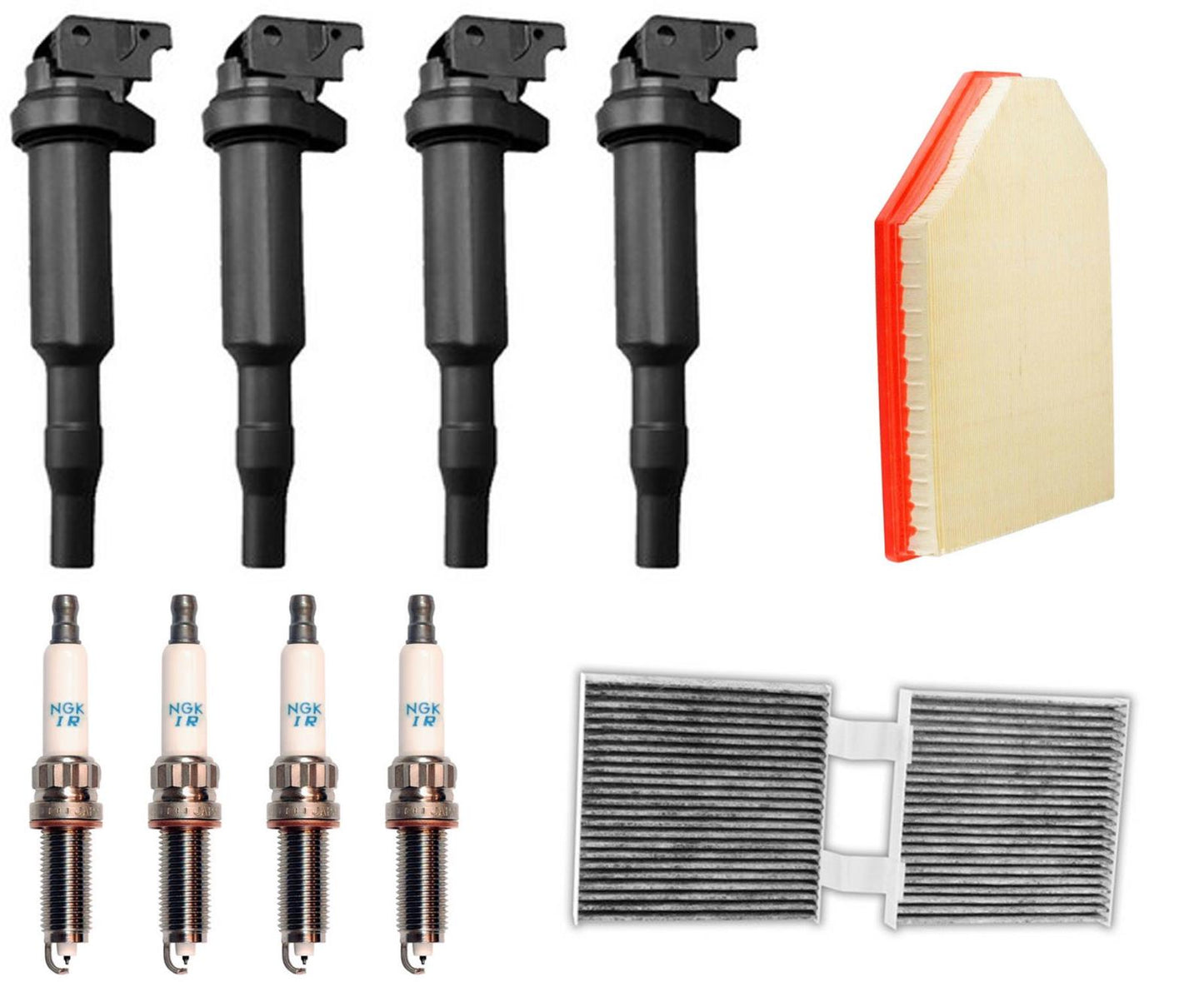 Igntion Coils & Laser Iridium Spark Plugs & Filters For BMW X3 2013-2017 2.0L
