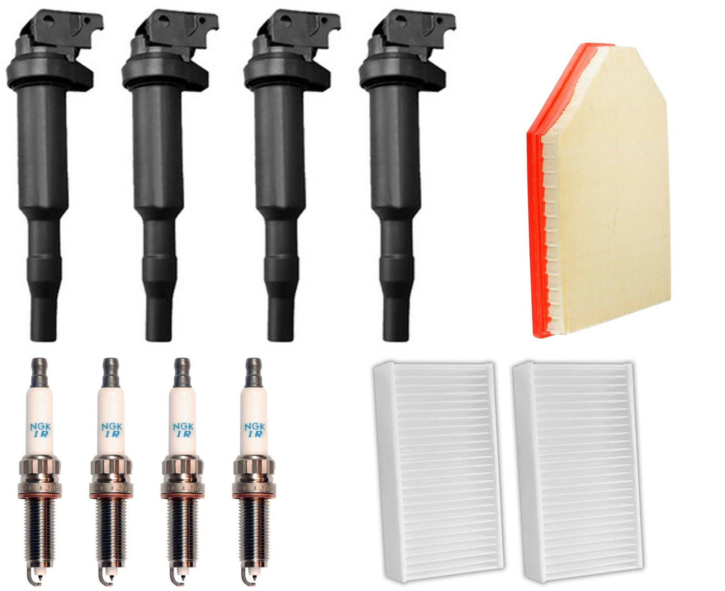 Igntion Coils & Laser Iridium Spark Plugs & Filters For X3 13-2017 2.0L W/ ATC